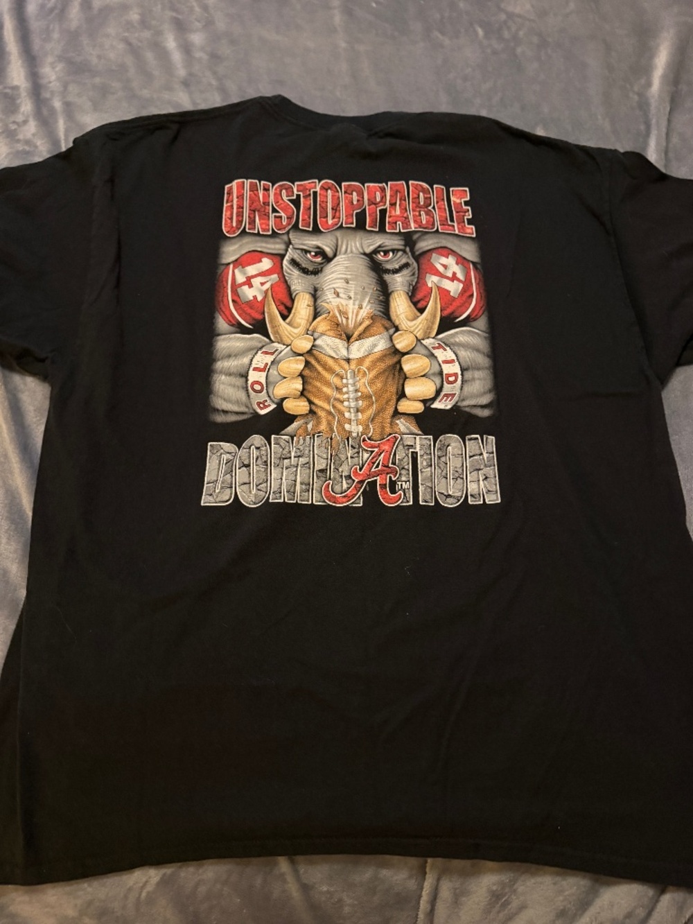 Alabama Crimson Tide Unstoppable Domination T-Shirt 2XL Black Football Unisex
